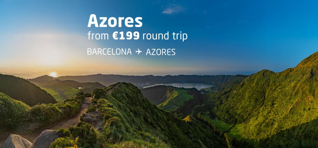 Azores from €199 round trip. Barcelona > Azores.